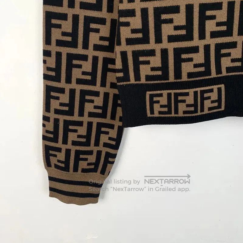 Fendi Fendi Brown Logo Knit Women’s Sweatshirt . Size S / US 4 / IT 40 - 4 Thumbnail