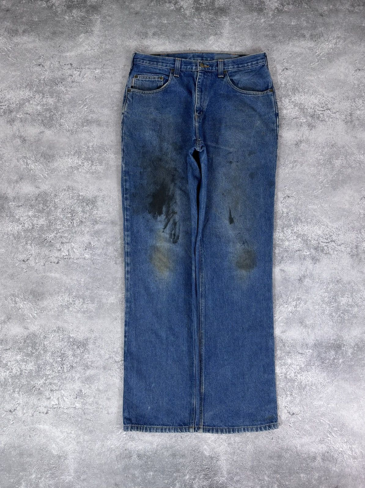 Carhartt Carhartt Men’s Blue Denim Jeans Relaxed Fit Distressed Size US 34 / EU 50 - 2 Thumbnail