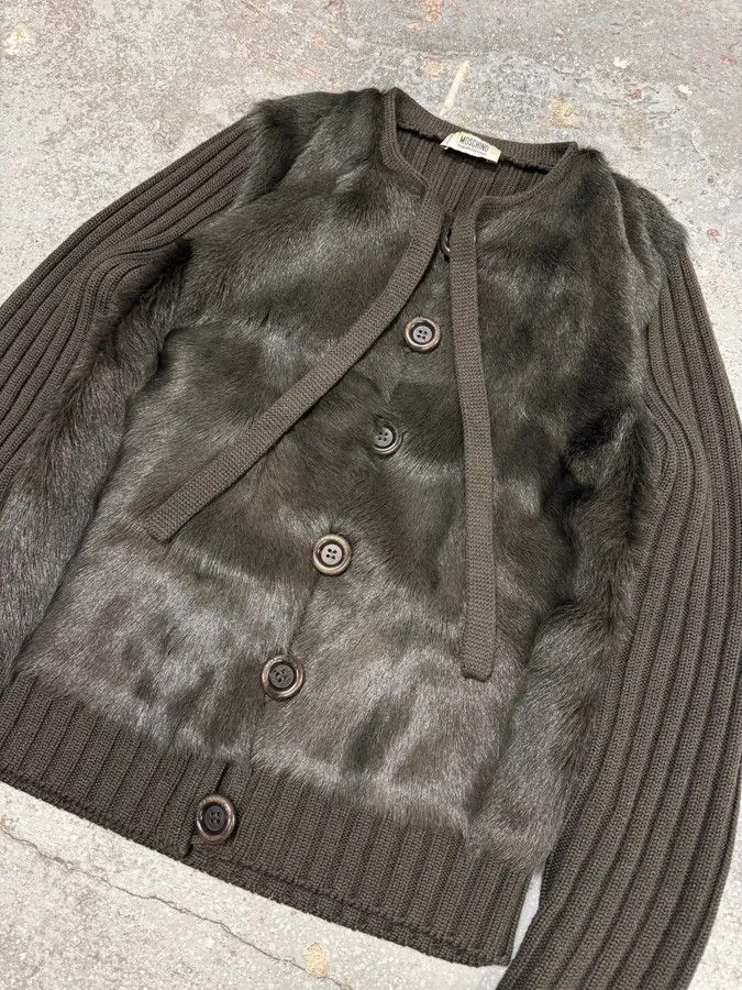 Moschino × Vintage Moschino Black Fur Wool Buttoned Longsleeves Size L / US 10 / IT 46 - 4 Thumbnail