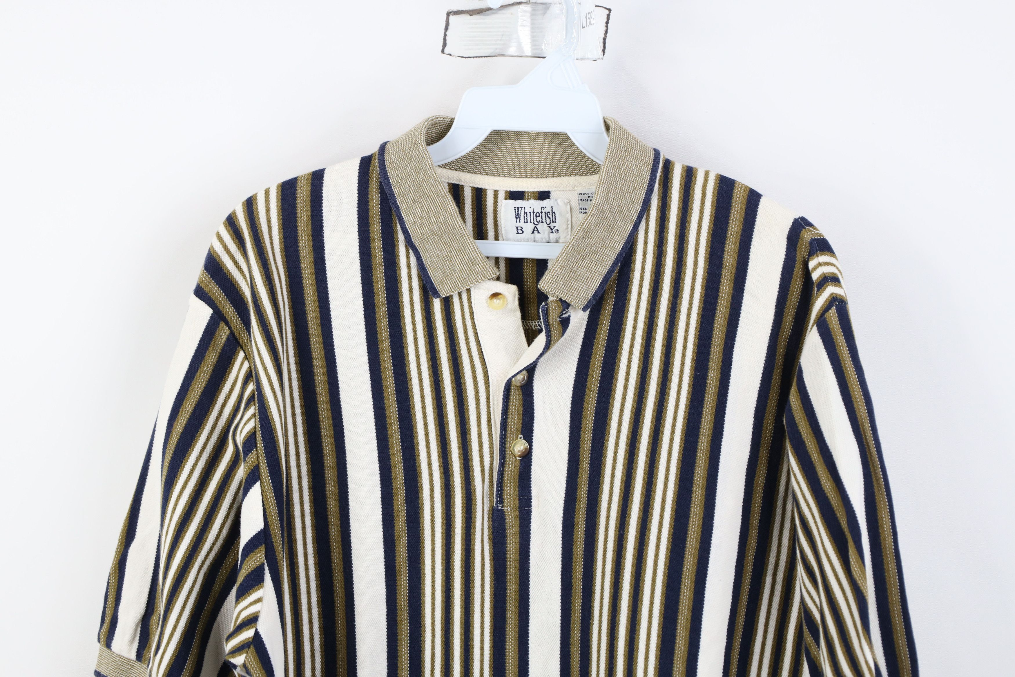 Vintage Vintage 90s Streetwear Block Golf Polo Shirt Earth Tone Size US M / EU 48-50 / 2 - 2 Thumbnail