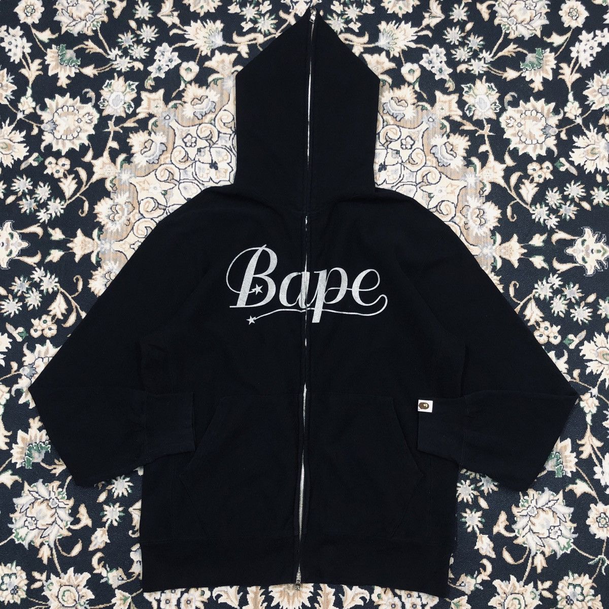 Pre-owned Bape X Nigo Og A Bathing Ape Bape Circa 2005 - 2007 Full Zip Hoodie In Black