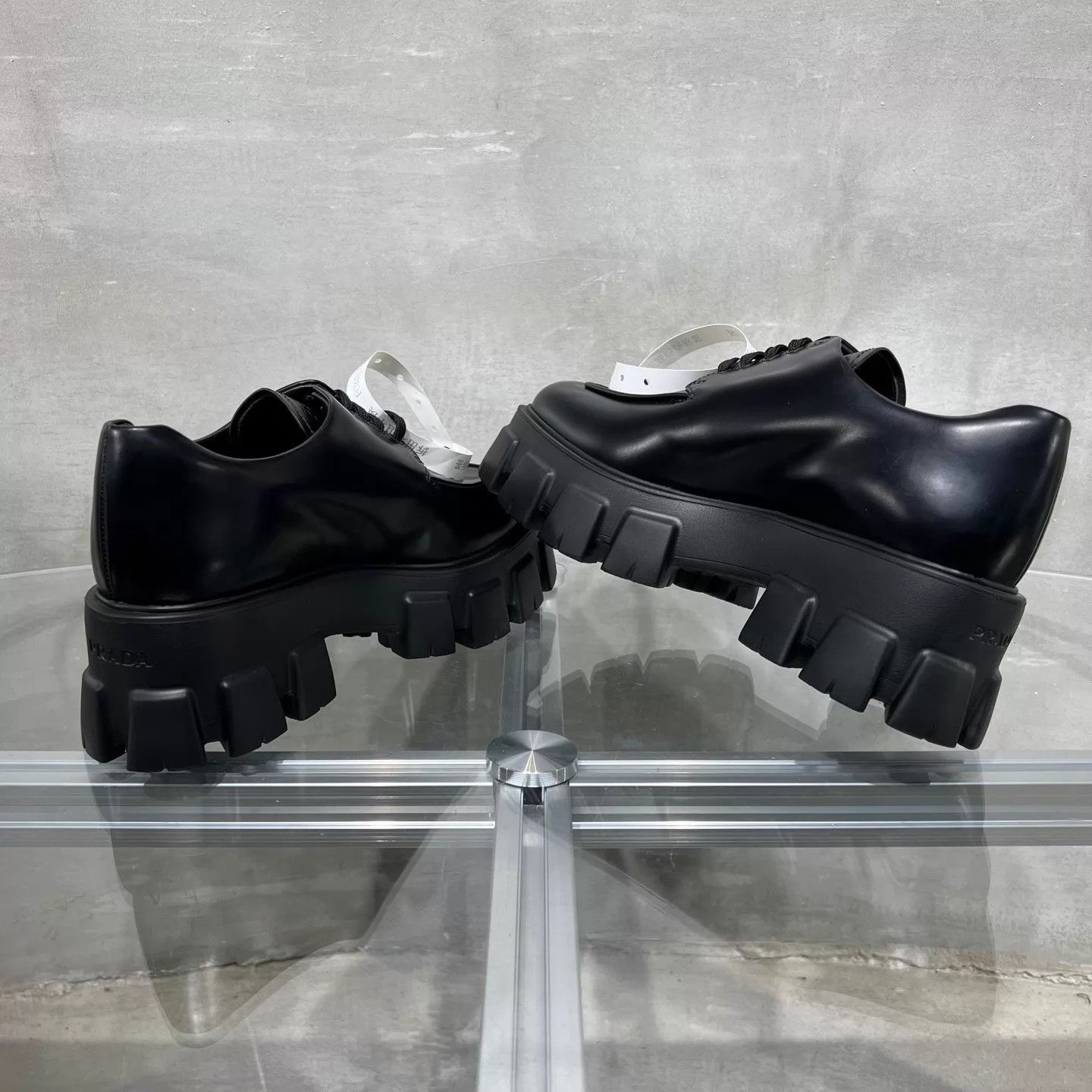 Prada Prada Platform Loafers Black 38.5 FC0281 YH Size US 8 / IT 38 - 5 Thumbnail