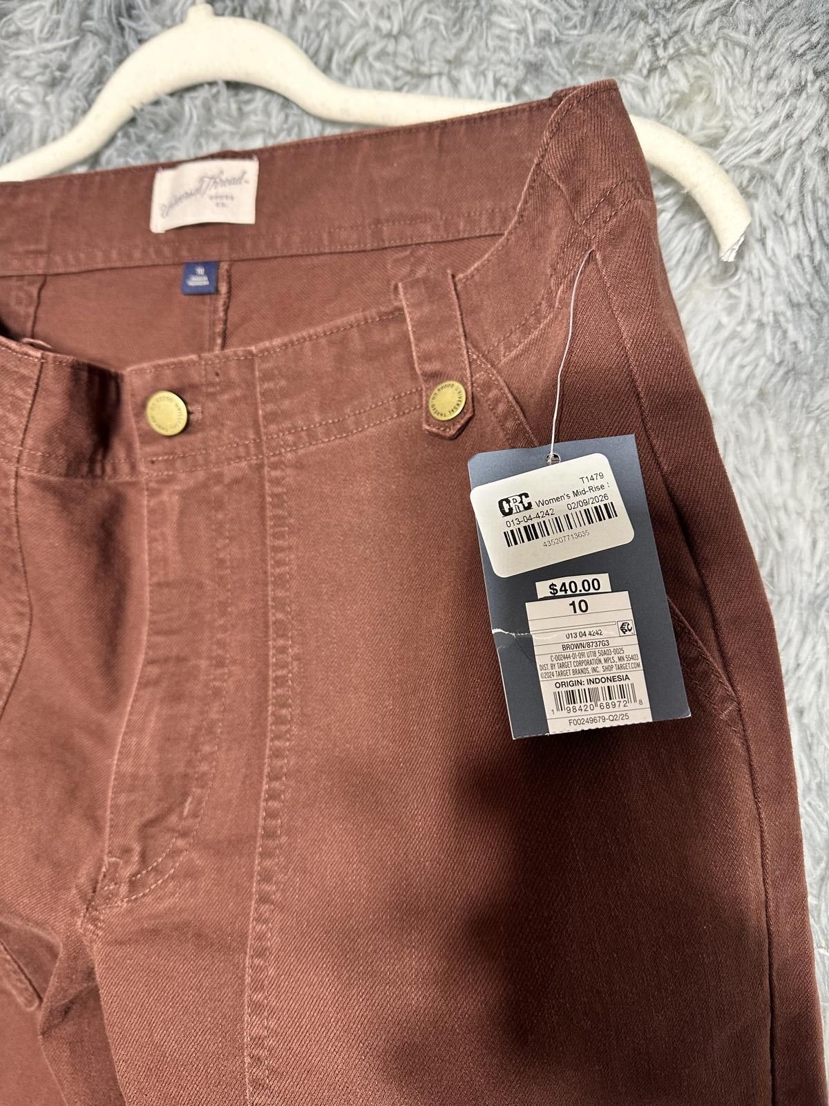 Other Universal Thread Women's Brown High Waist Leg Pants Size 10 Size 32" / US 10 / IT 46 - 5 Thumbnail
