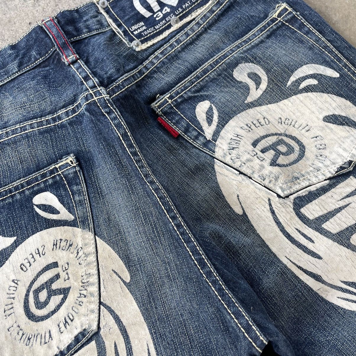 Japanese Brand 🔥🇯🇵Real BVoice Stoned Washed Water Warrior Distress Jeans Size US 31 - 8 Thumbnail