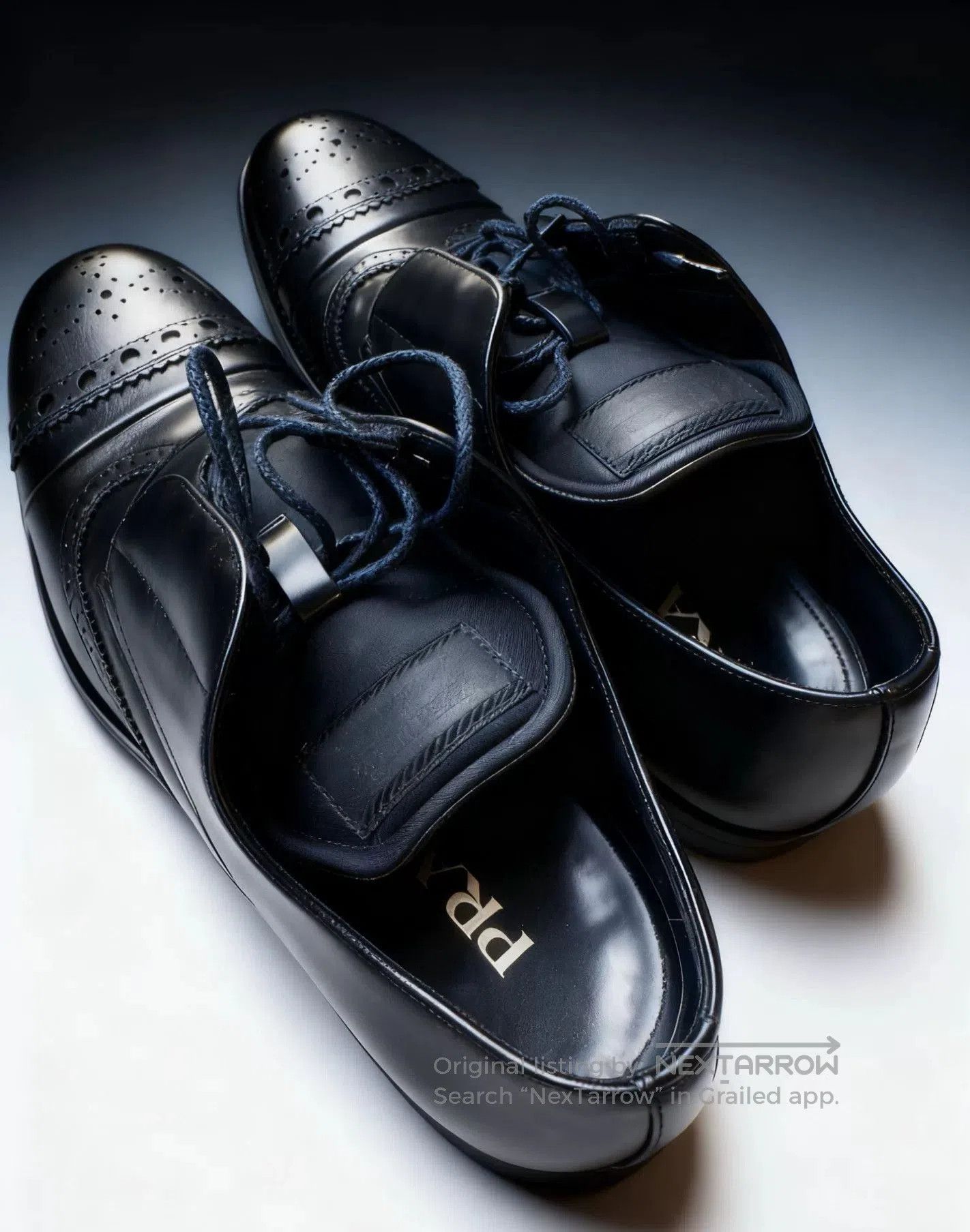 Prada Prada Men's Black Brogue Leather Shoes. Size US 7 / EU 40 - 3 Thumbnail