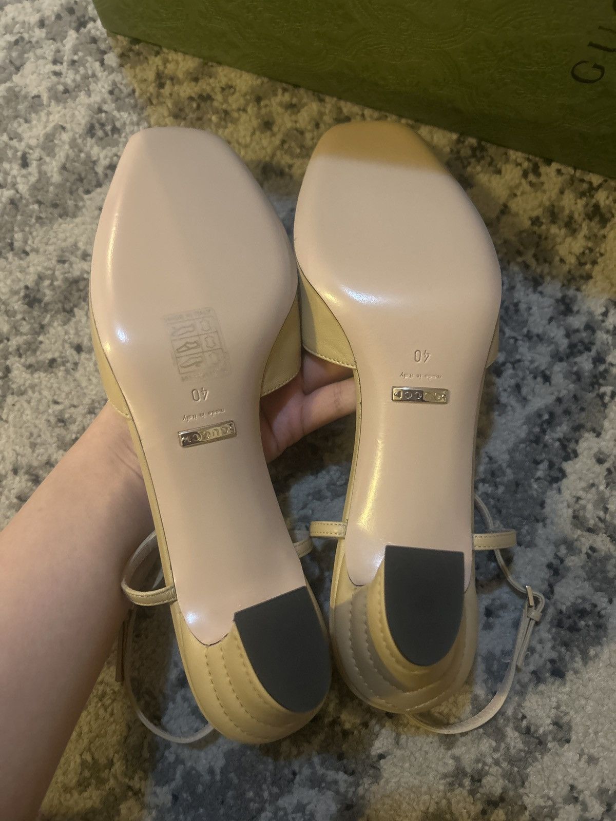 Gucci Gucci Double G T-Bar Leather Pumps Wheat Size US 10 / IT 40 - 4 Thumbnail
