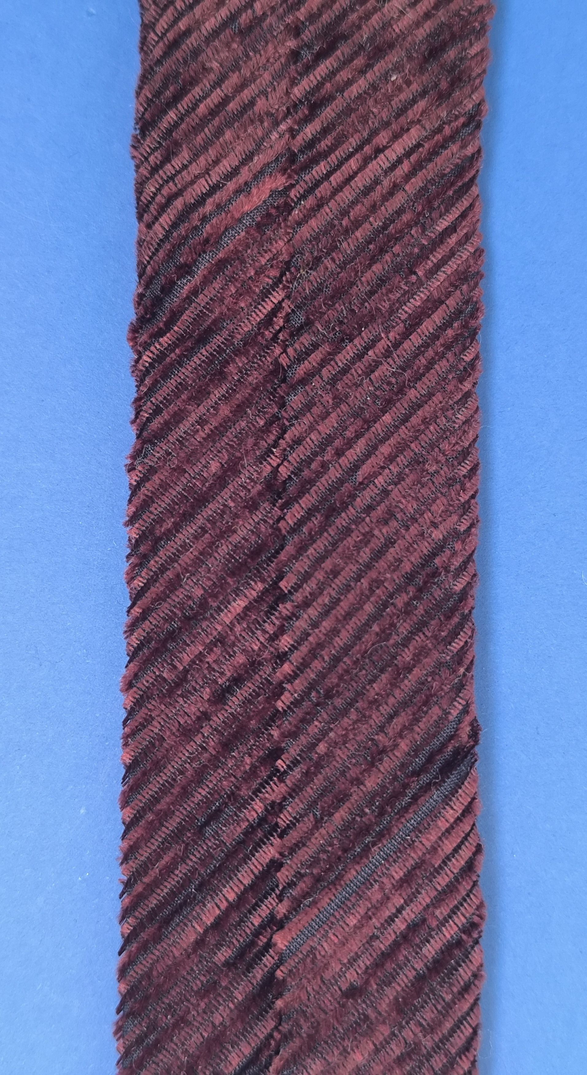 Dolce & Gabbana Dolce & Gabbana Brown Burgundy Ribbed Silk Cotton Men's Tie Size ONE SIZE - 16 Thumbnail