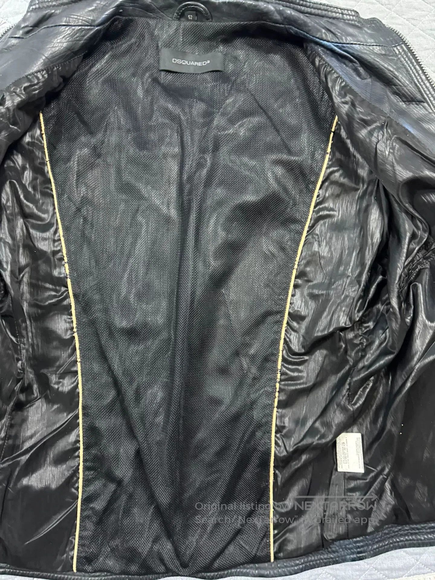 Dsquared2 DSQUARED2 Men's Leather Motorcycle Jacket. Size US L / EU 52-54 / 3 - 3 Thumbnail
