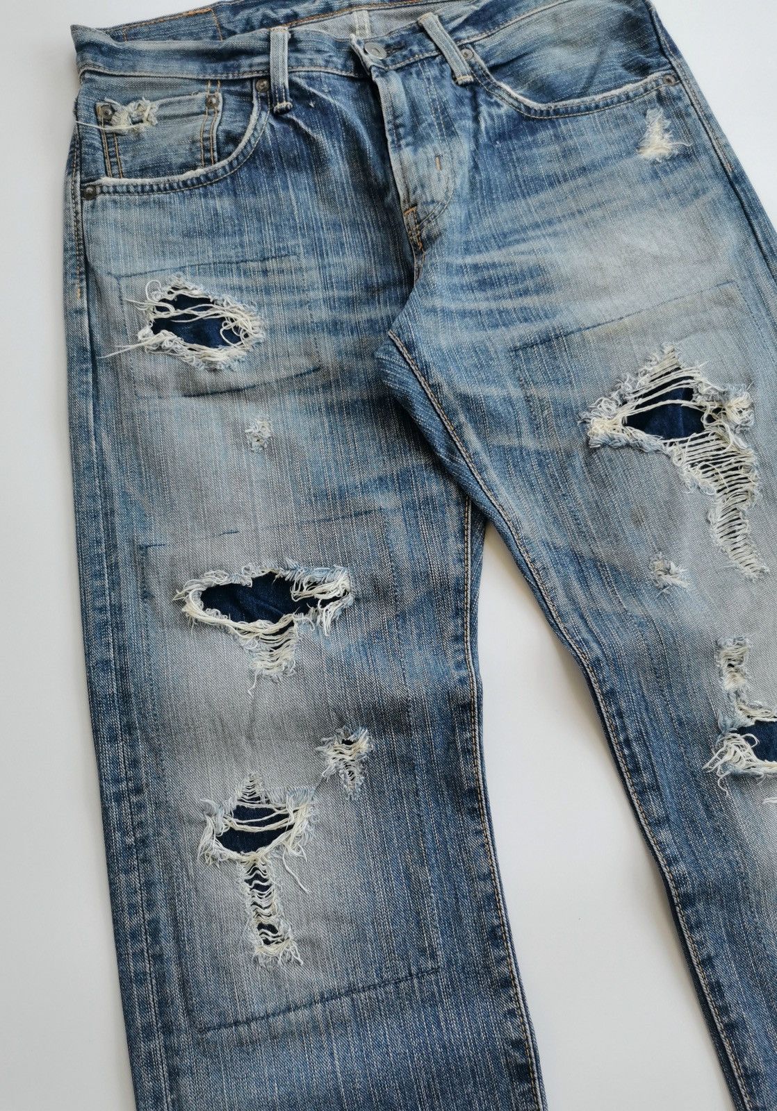 Edwin Vintage Edwin Extra Extreme Repaired Patchwork Denim Jeans Size US 32 / EU 48 - 3 Thumbnail
