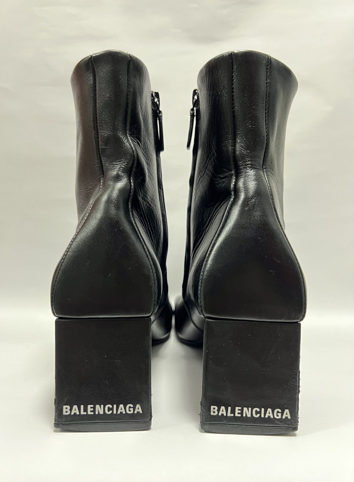 Balenciaga Balenciaga - Square Toe Leather Ankle Boots Size US 8 / IT 38 - 9 Thumbnail