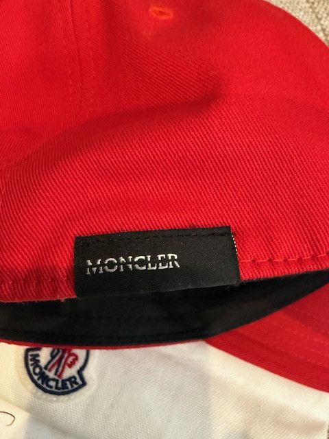 Moncler Moncler Strike Out Logo Cotton Baseball Cap in Red Size ONE SIZE - 3 Thumbnail