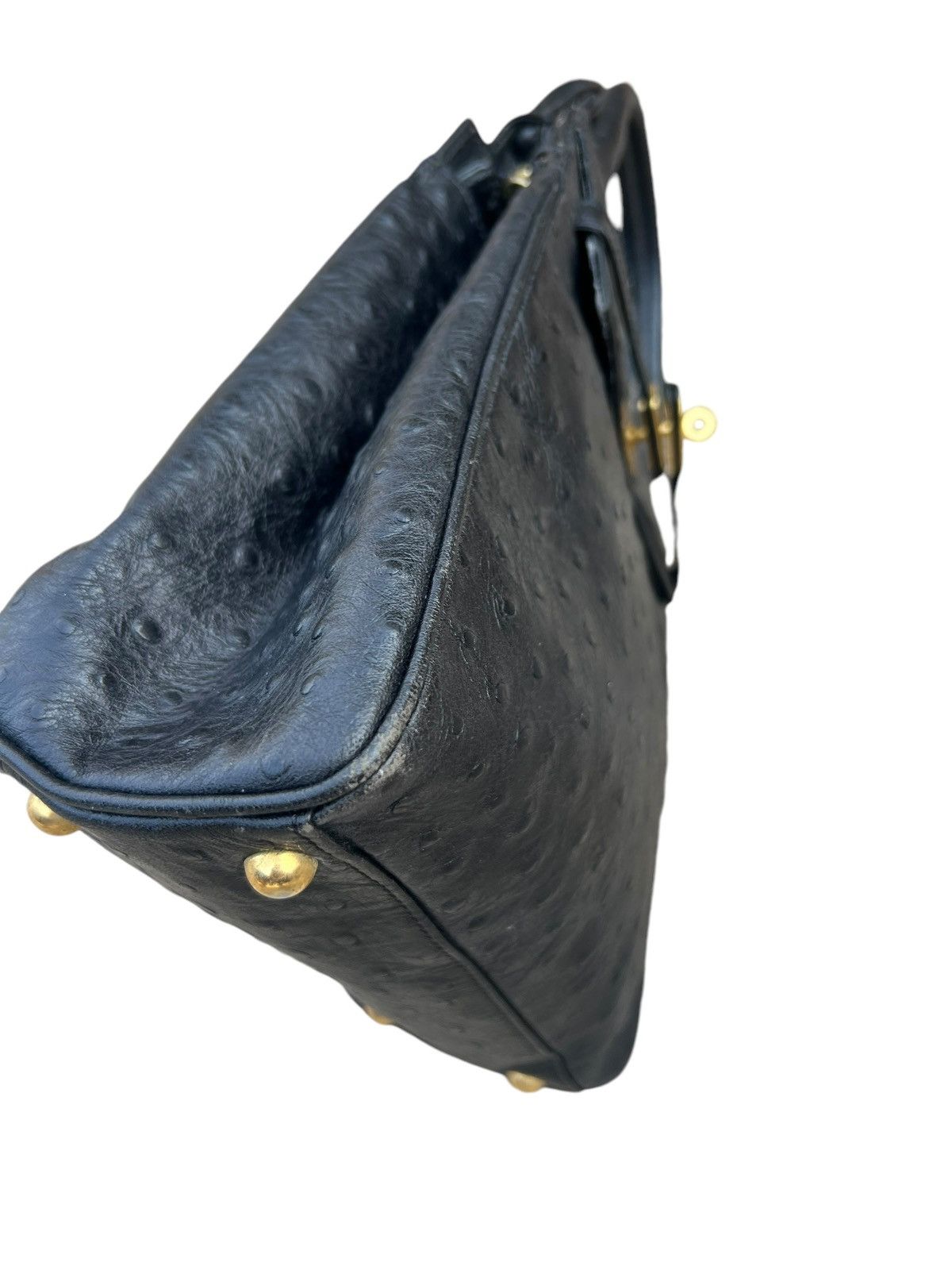 Leather × Vintage Vintage Ostrich Leather Mini Kelly Bag Torrente Paris Size ONE SIZE - 10 Thumbnail