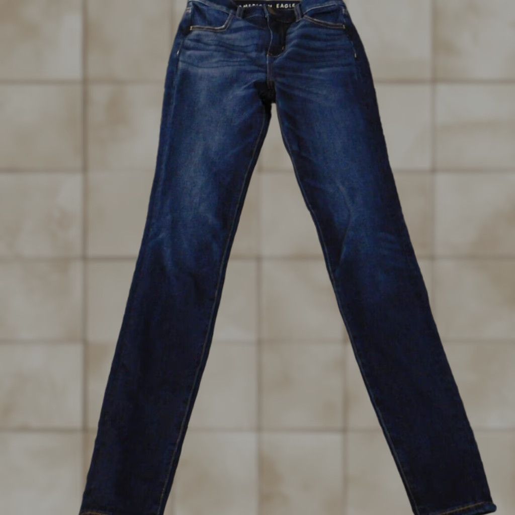 American Eagle Outfitters American Eagle Outfitters Jeans Jegging Blue Distressed 2 Womens Mid Rise 30in Inseam Denim Cotton Spandex Zip Size 26" / US 2 / IT 38 - 1 Thumbnail