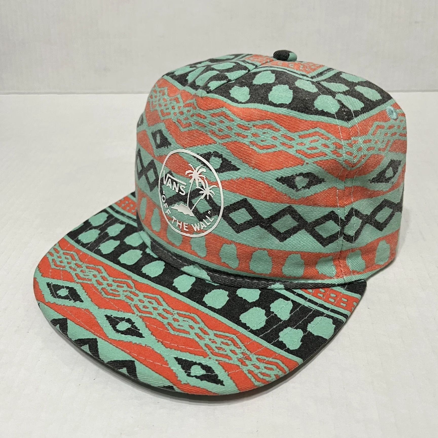 Vans VANS Off The Wall Hat Cap SnapBack Geometric Southwestern Aztec AOP Green One Size Mens Baseball Cap Size ONE SIZE - 4 Thumbnail