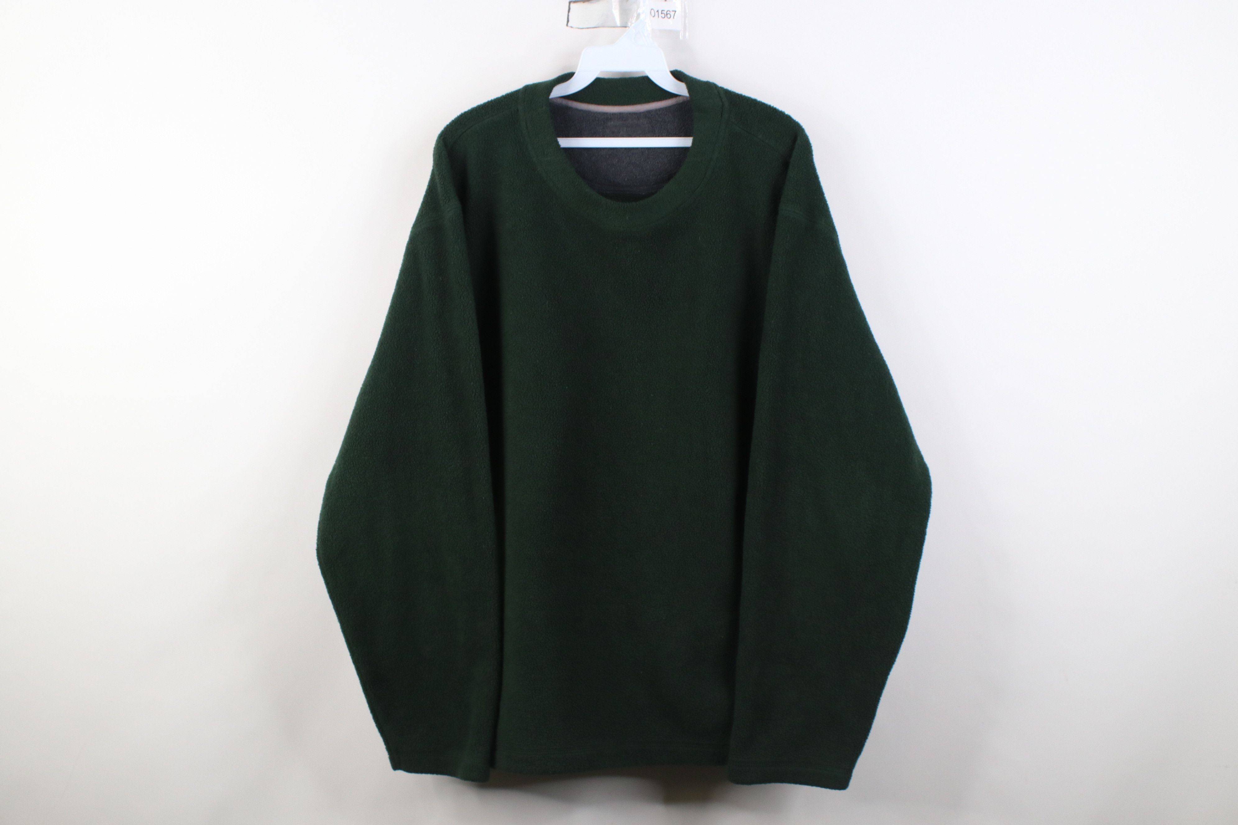 Vintage Vintage 90s Streetwear Heavy Fleece Crewneck Sweater Green Size US XL / EU 56 / 4 - 1 Thumbnail