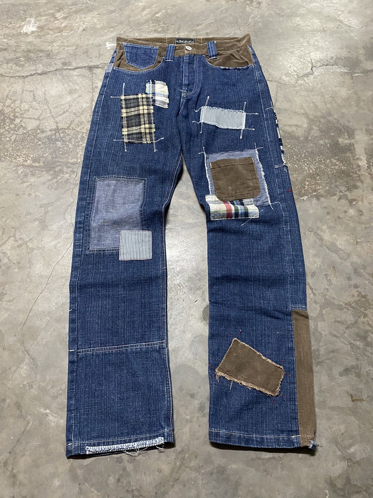 Hysteric Glamour × Japanese Brand × Tornado Mart Baggy Jeans Bandana Denim Patch Work Rockabilly Size US 31 - 2 Thumbnail