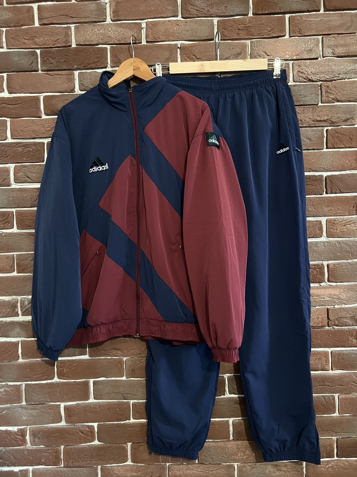 Adidas Rare 90s Vintage Adidas Equipment Logo Tracksuit Set Jacket Size US M / EU 48-50 / 2 - 1 Thumbnail