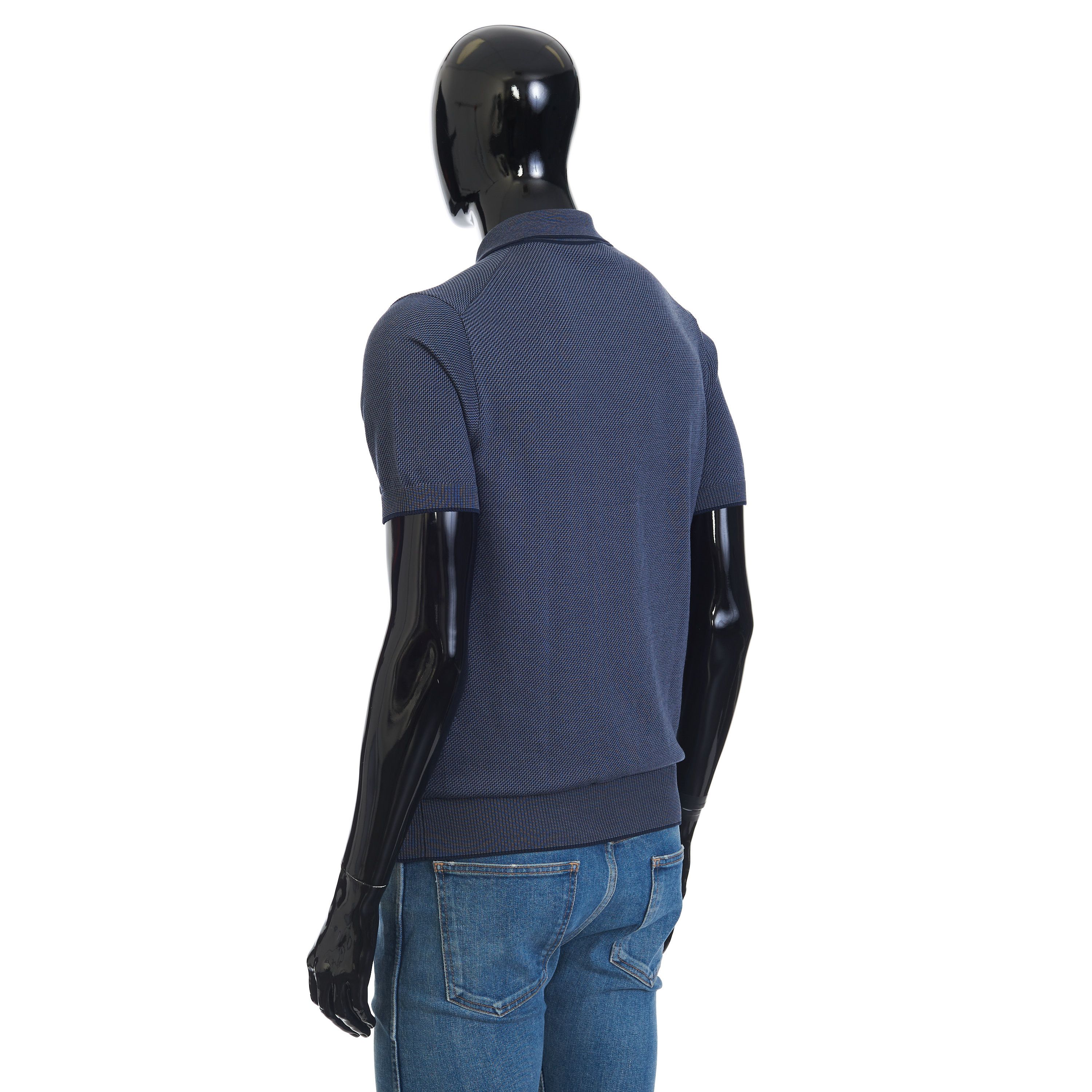 Brioni Polo Shirt In Medium Blue Sea Island Cotton Size US S / EU 44-46 / 1 - 4 Thumbnail