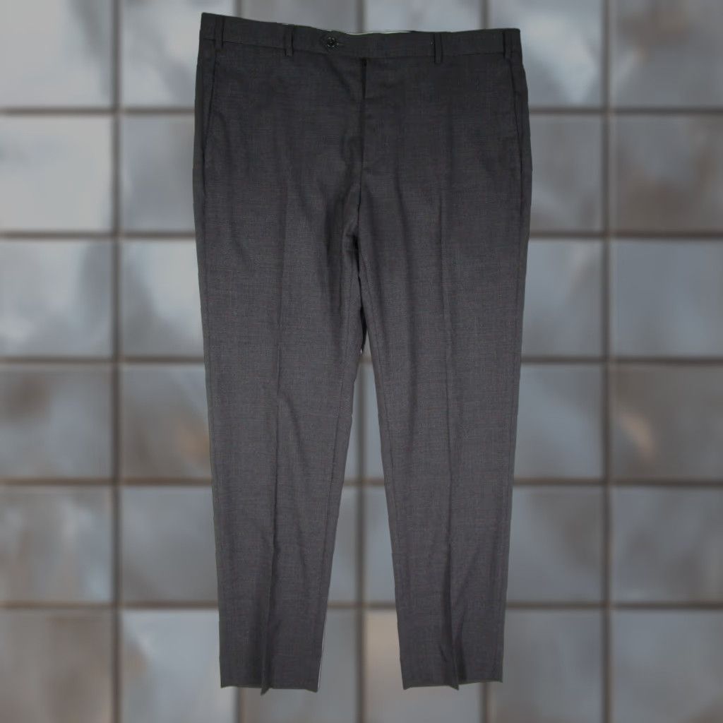Zanella Zanella Devon Pants Mens 38x33 Gray Wool Stretch Dress Flat Front Made Italy Dress Pants Mens 38 Gray Check 90s? Size US 38 / EU 54 - 1 Thumbnail