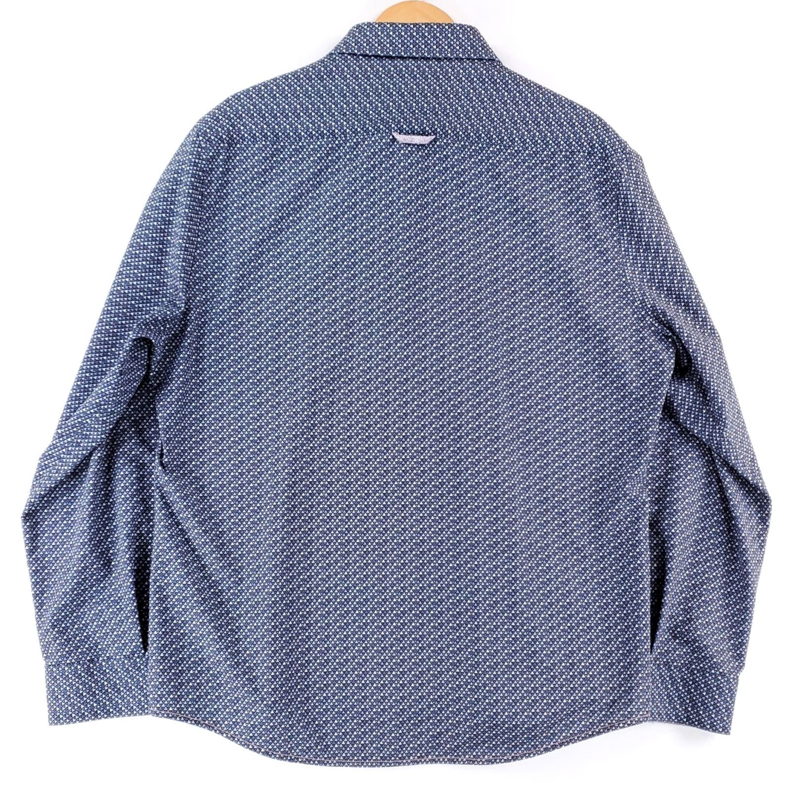 Vintage 7 Diamonds 4 Way Stretch Button Up Shirt Patterned Blue Long Sleeve Mens XXL Shirt Size US XXL / EU 58 / 5 - 5 Thumbnail