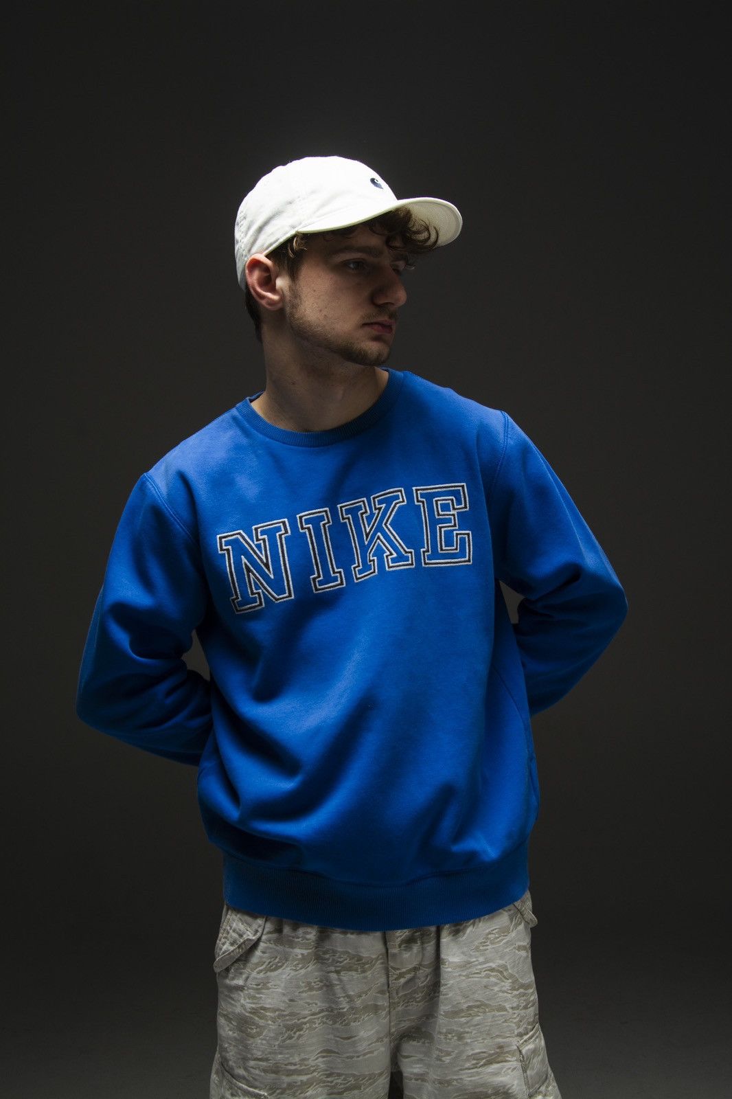 Nike × Vintage Vintage nike sweatshirt boxy fit box logo Blue Size US M / EU 48-50 / 2 - 2 Thumbnail