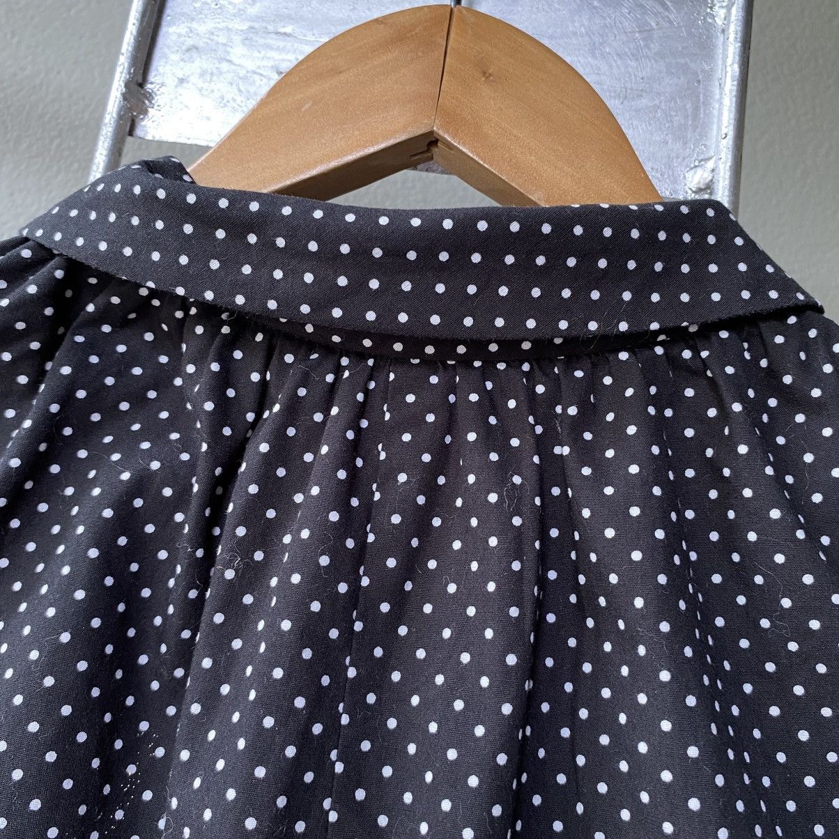 Japanese Brand A/T Black Dot Blouse with Peter Pan Collar Size S / US 4 / IT 40 - 10 Thumbnail