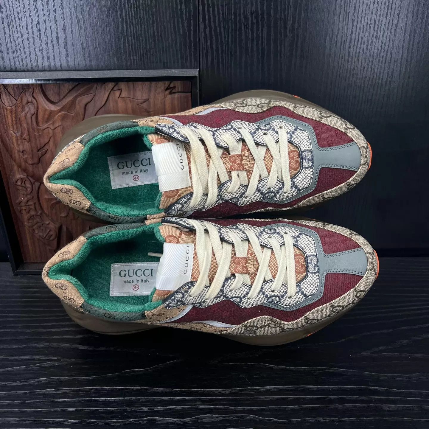 Gucci Gucci Rhyton Women's Brown Full Print Sneakers 36.5 New Size US 6 / IT 36 - 2 Thumbnail