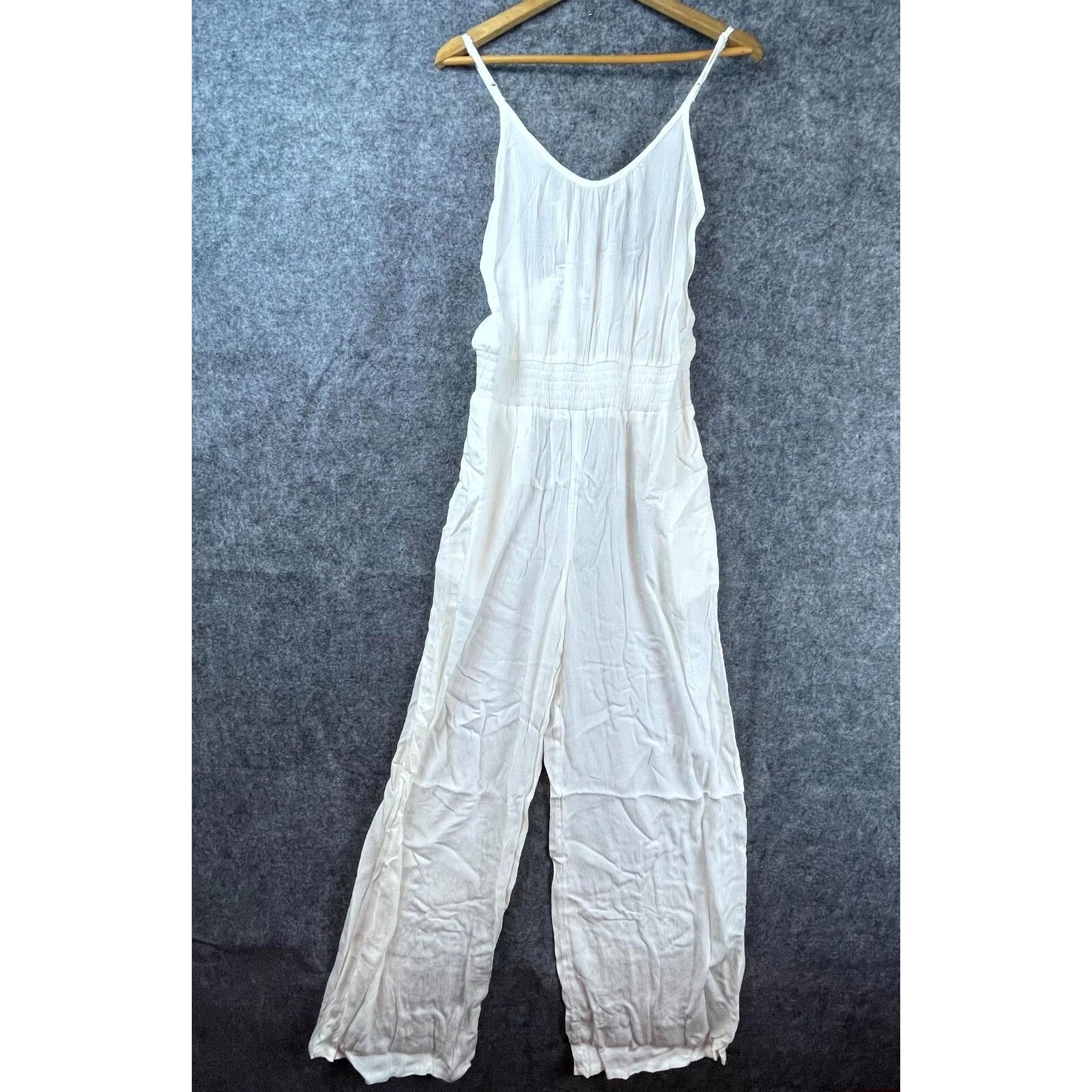 Prana Prana Fernie Wide Leg Jumpsuit Womens L White LIghtweight Size 34" / US 12 / IT 48 - 2 Thumbnail