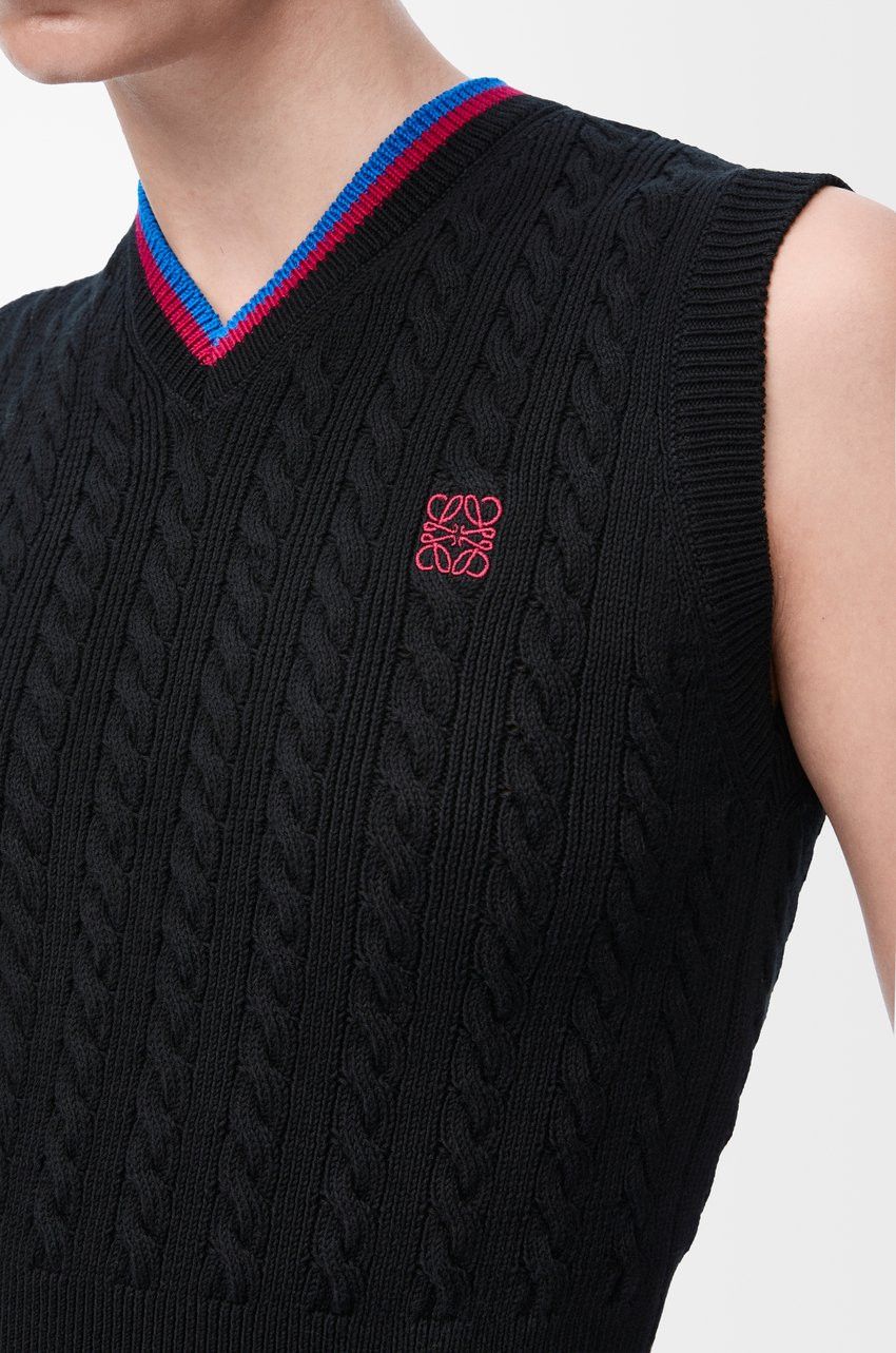 Loewe o1loc1c0525 Vest in Cotton in Black Size M / US 6-8 / IT 42-44 - 5 Thumbnail