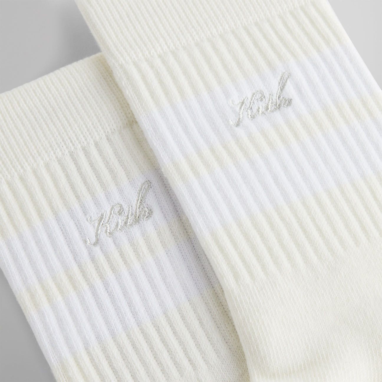 Kith Striped Mid Crew Socks With Script Embroidery