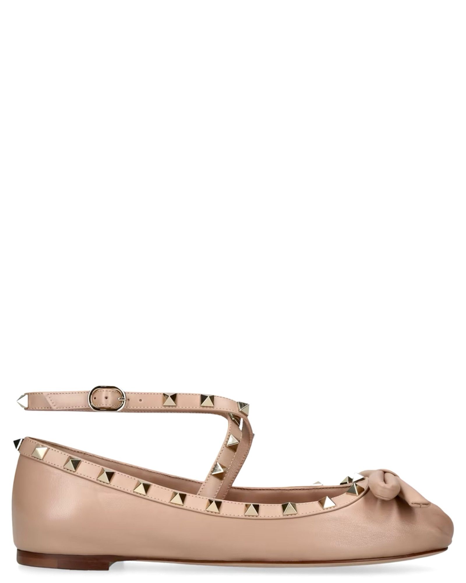 4W2S0HB6 XGR GF9 Leather Rockstud Ballet Flats