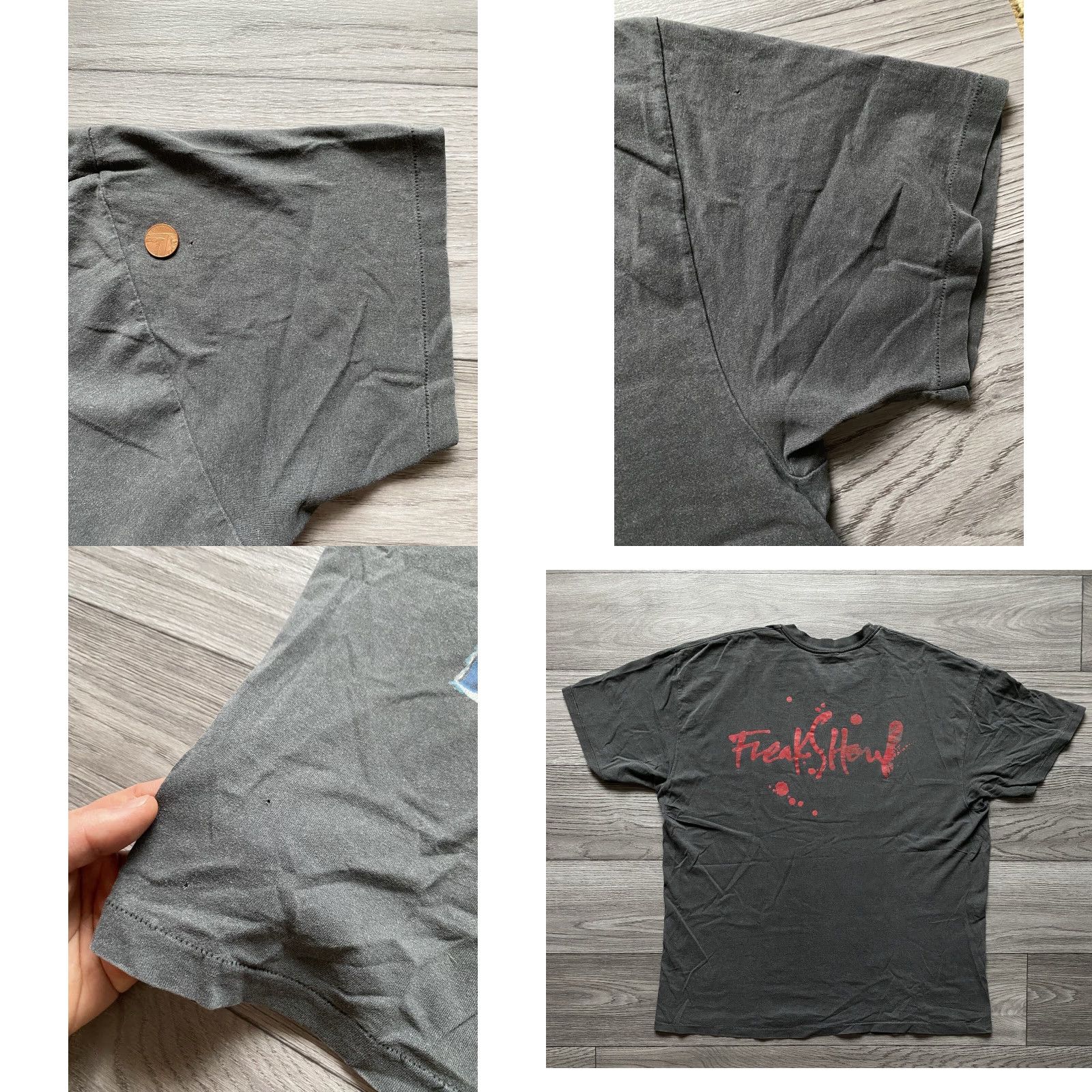 Vintage VINTAGE Bullet Boys FREAK SHOW 90s T-Shirt 1991 Mens XL Dark Gray Short Sleeve Shirt 90s Mens Size US XL / EU 56 / 4 - 8 Thumbnail