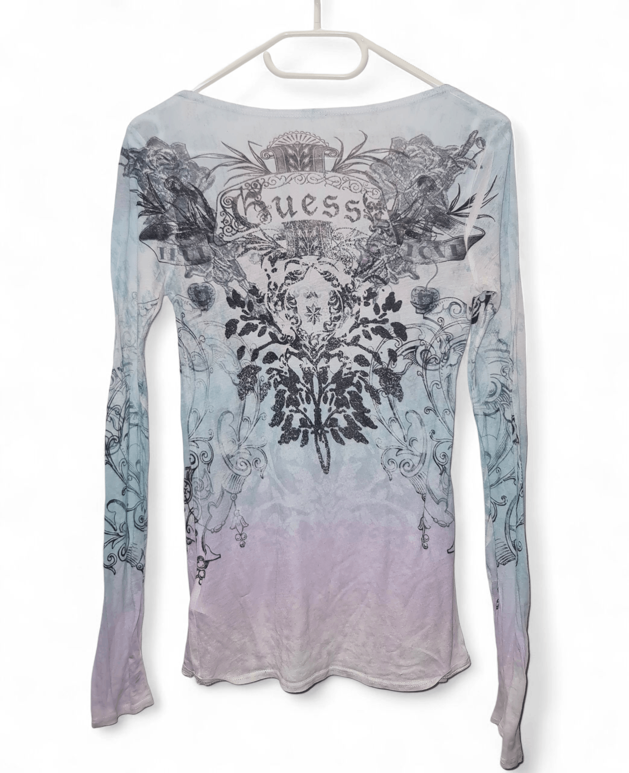 Guess Guess Mystic Snake Y2k Rock Affliction Pastel Longsleeve Size S / US 4 / IT 40 - 2 Thumbnail