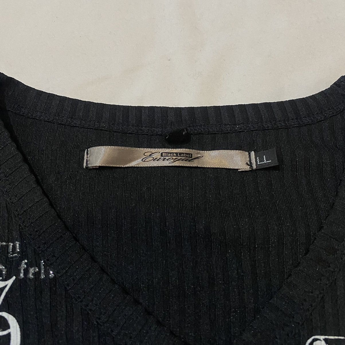 If Six Was Nine × Le Grande Bleu (L.G.B.) × Tornado Mart Japanese Poem Moderate Growth Goth Style Long Sleeve Tees Size US L / EU 52-54 / 3 - 6 Thumbnail