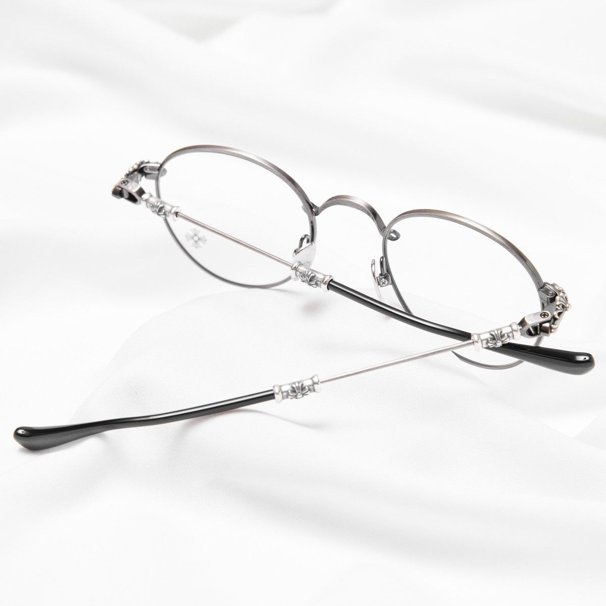 Chrome Hearts CHROME HEARTS BUBBA-A ANTIQUE SILVER - BLACK PLASTIC GLASSES Size ONE SIZE - 7 Thumbnail