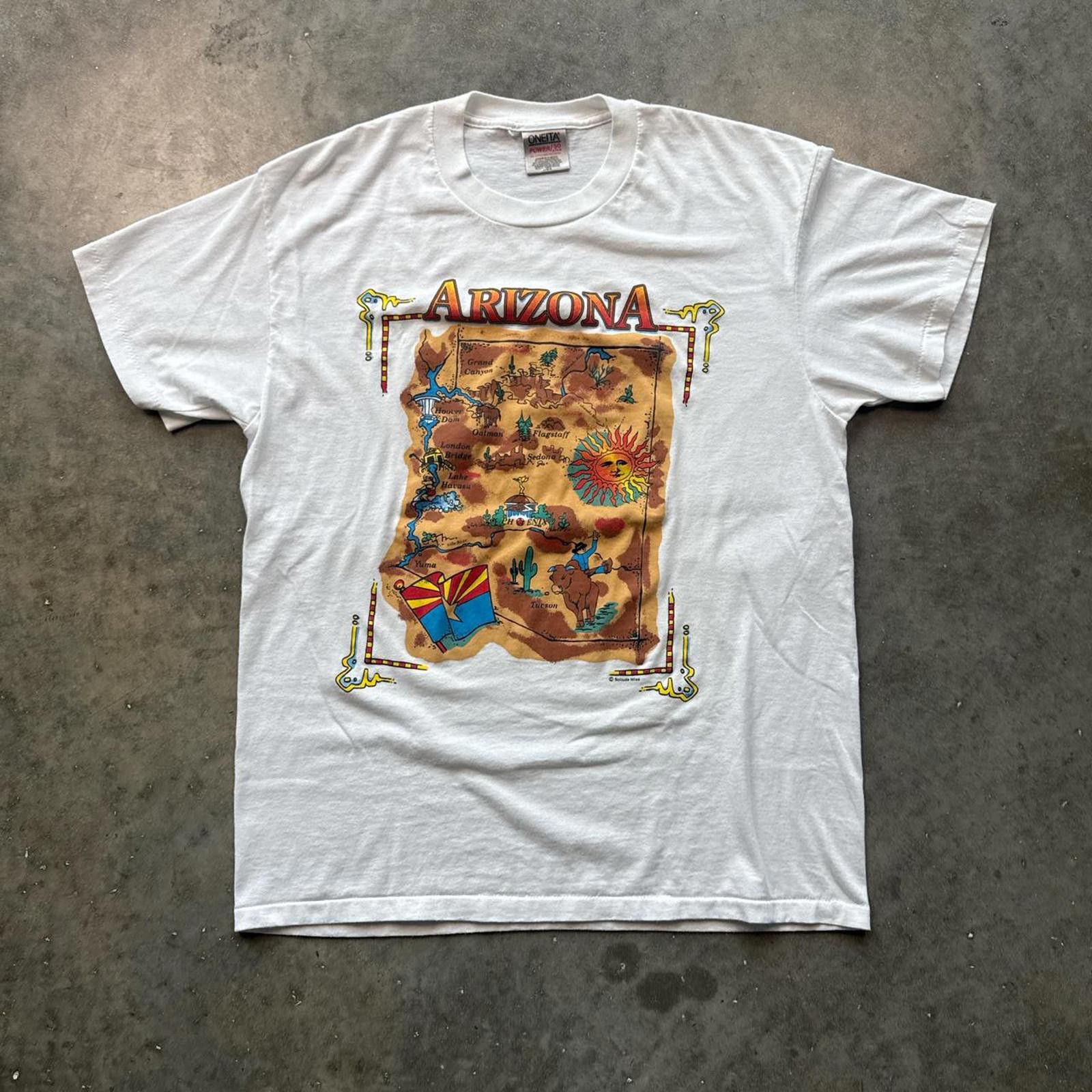 Other Arizona Map Vintage 90's Single Stitch Graphic T-shirt Size US L / EU 52-54 / 3 - 1 Thumbnail