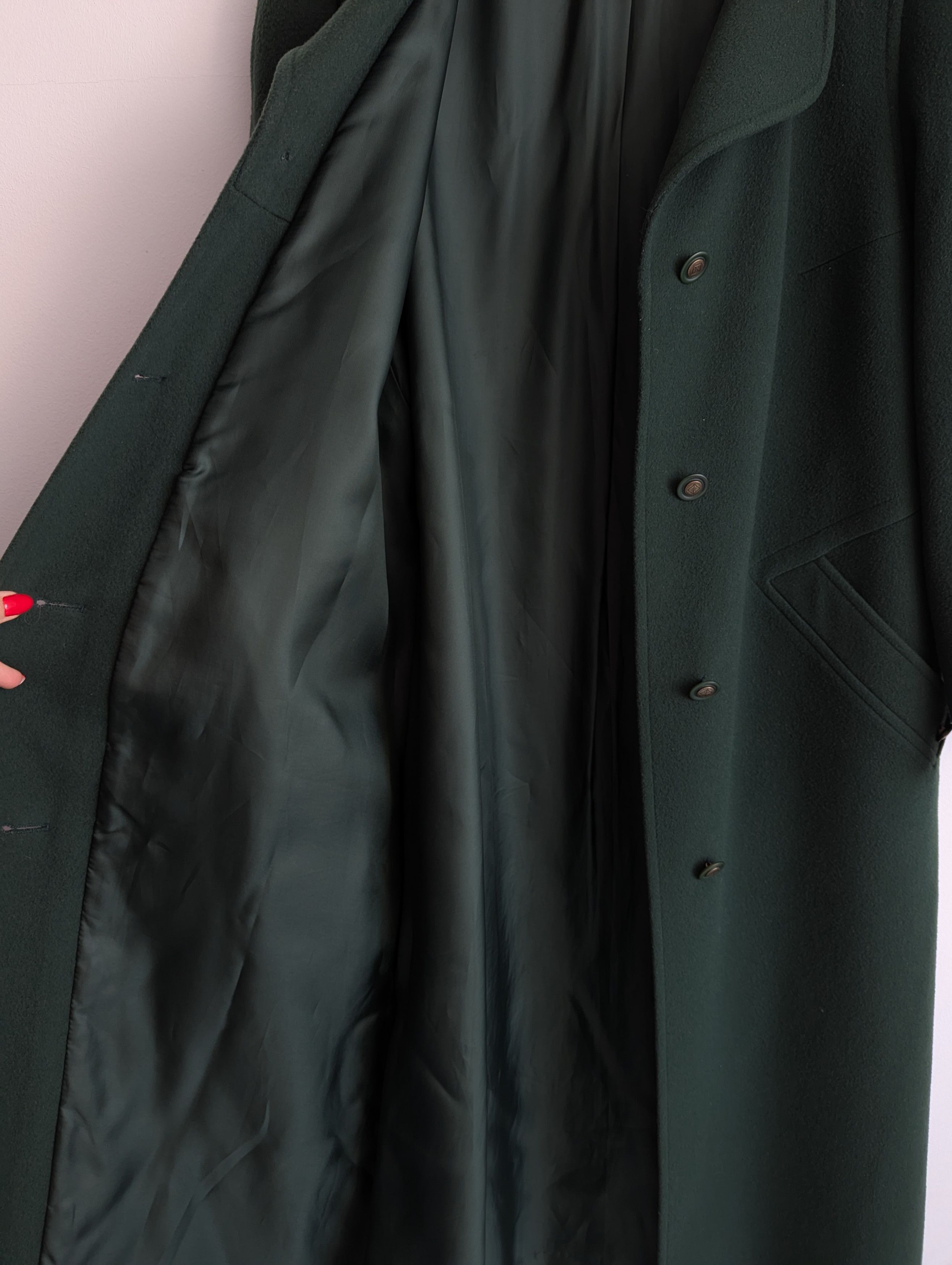 Other Virgin Wool Dark Green Coat Vintage Germany Size XL / US 12-14 / IT 48-50 - 9 Thumbnail
