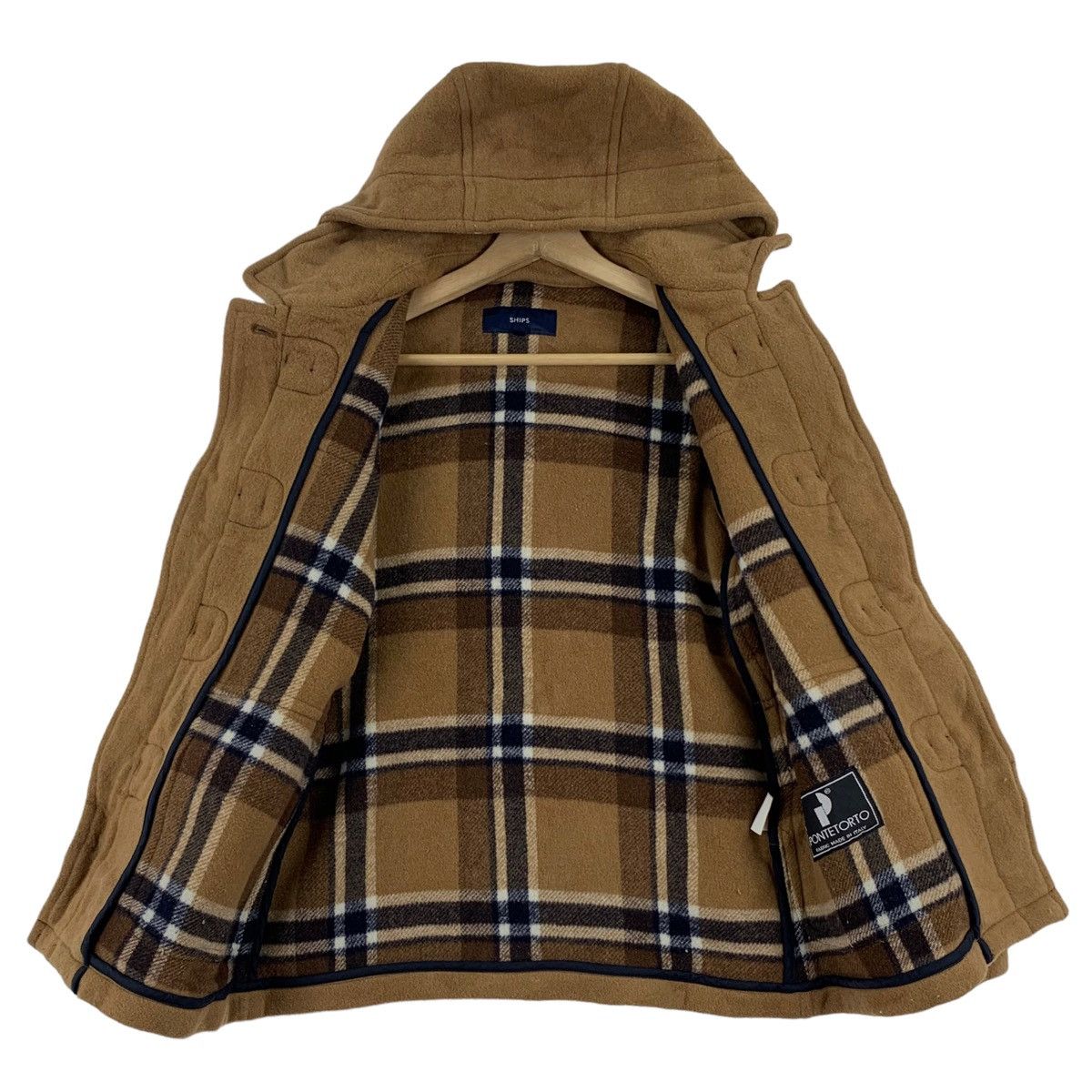 SHIPS SHIPS x PONTETORTO Italy Brown Hooded Wool Duffle Coat Size US M / EU 48-50 / 2 - 5 Thumbnail