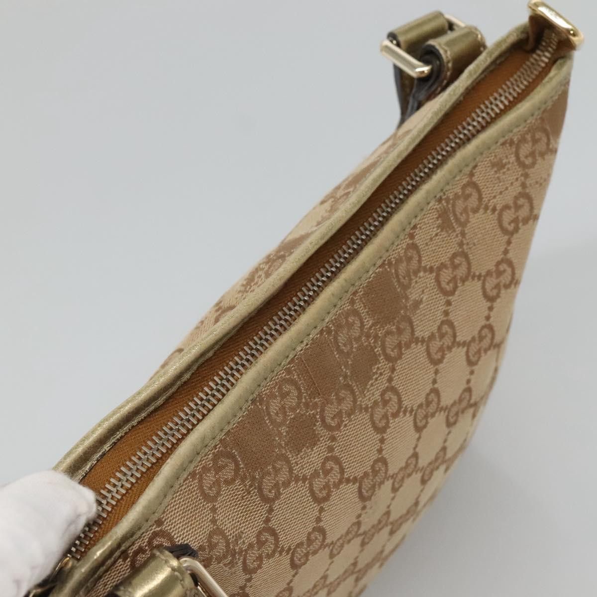 Gucci GUCCI GG Canvas Sherry Line Shoulder Bag Beige Black Size ONE SIZE - 6 Thumbnail