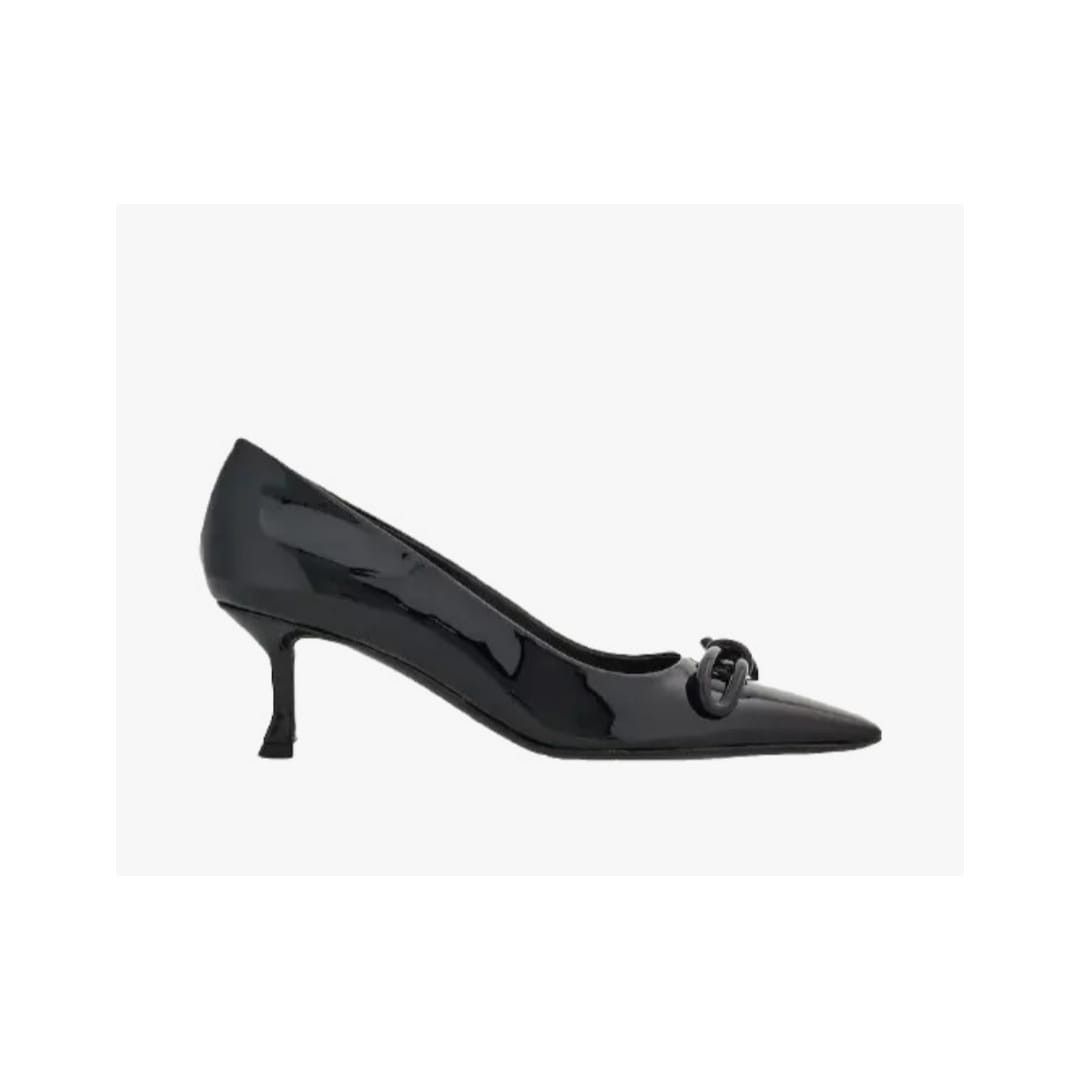Salvatore Ferragamo o1s1rm0924 Asymmetric Bow Pumps in Black Size US 6.5 / IT 36.5 - 1 Thumbnail
