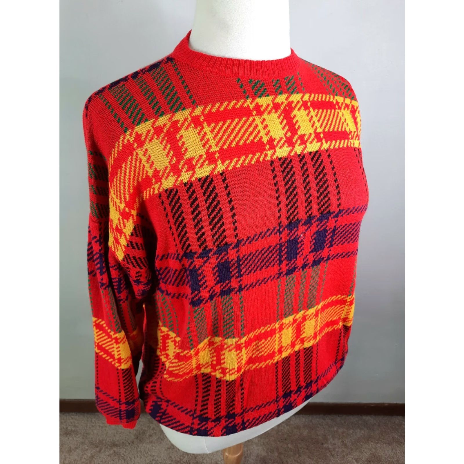 Vintage VINTAGE Euro-Flash 80's Boxy Bright Red Womens Crewneck Sweater S6C Large Size L / US 10 / IT 46 - 6 Thumbnail