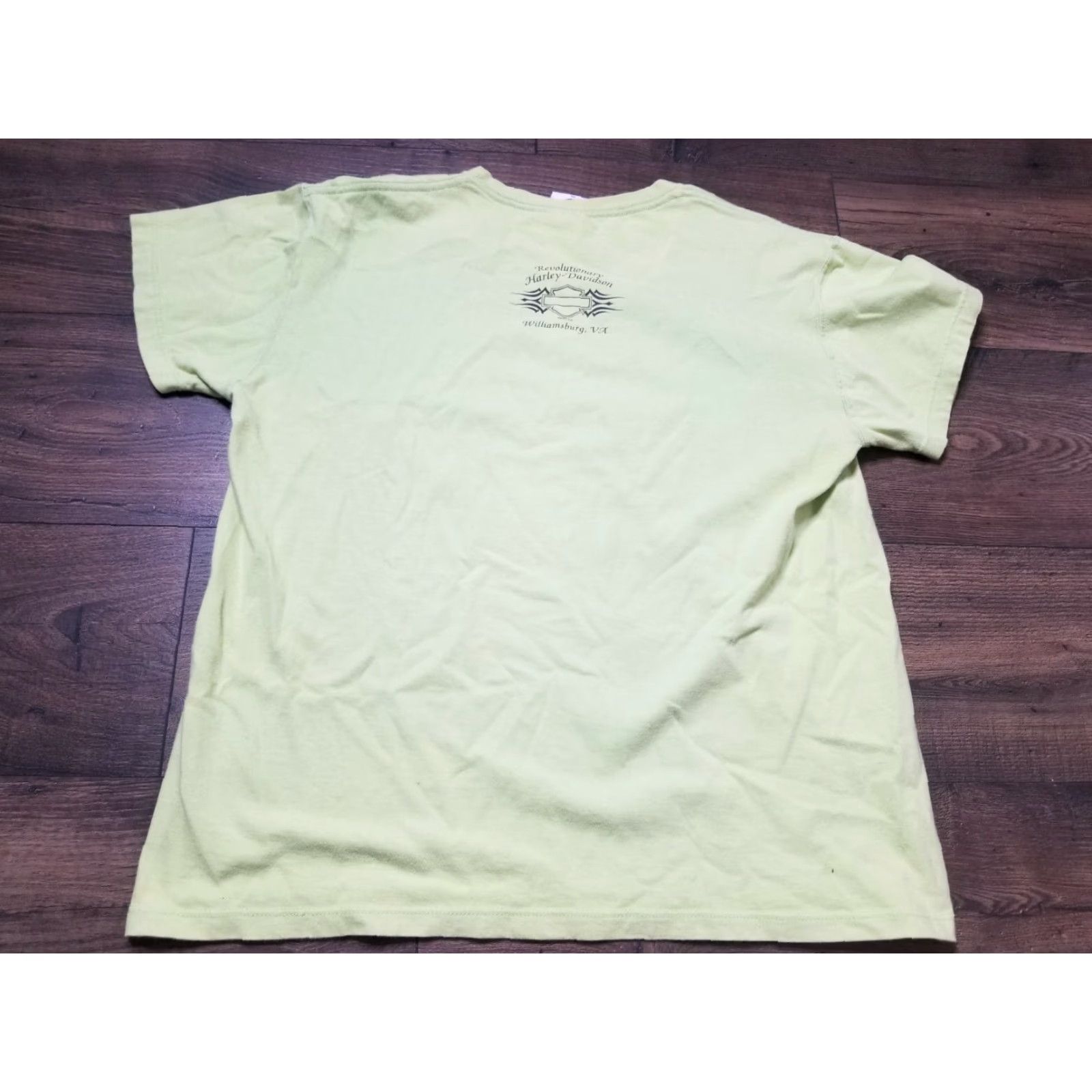 Harley Davidson VINTAGE Harley-Davidson T-Shirt Womens XL Green 2000s y2k Williamsburg VA Logo Crew Neck Short Sleeve Casual Shirt Men/Women? Size XL / US 12-14 / IT 48-50 - 2 Thumbnail