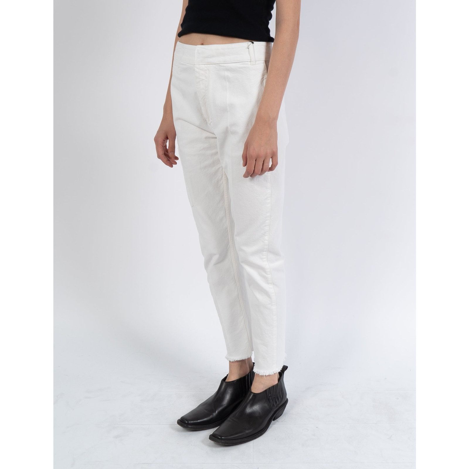 Haider Ackermann FW19 White Cropped Denim Trousers Size 26" / US 2 / IT 38 - 3 Thumbnail