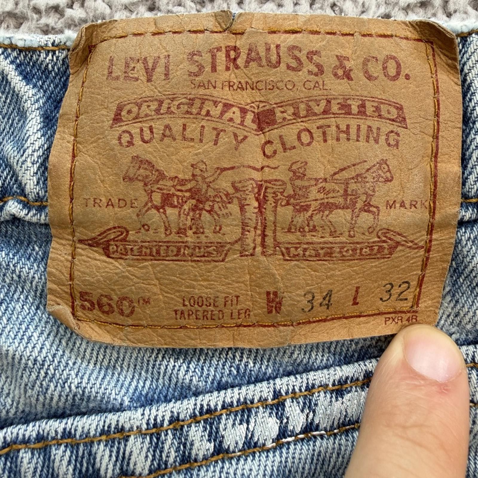Levi's Vintage 90s Levis 560 Jeans 34x32 Loose Fit Tapered Light W Size US 34 / EU 50 - 6 Thumbnail