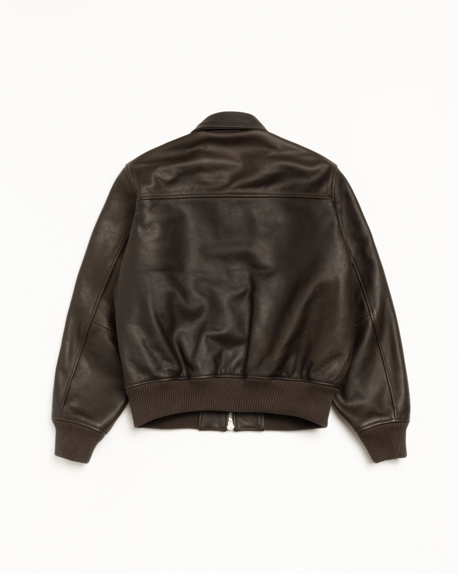 Stussy Brown Leather Flight Jacket SOLD OUT | Grailed