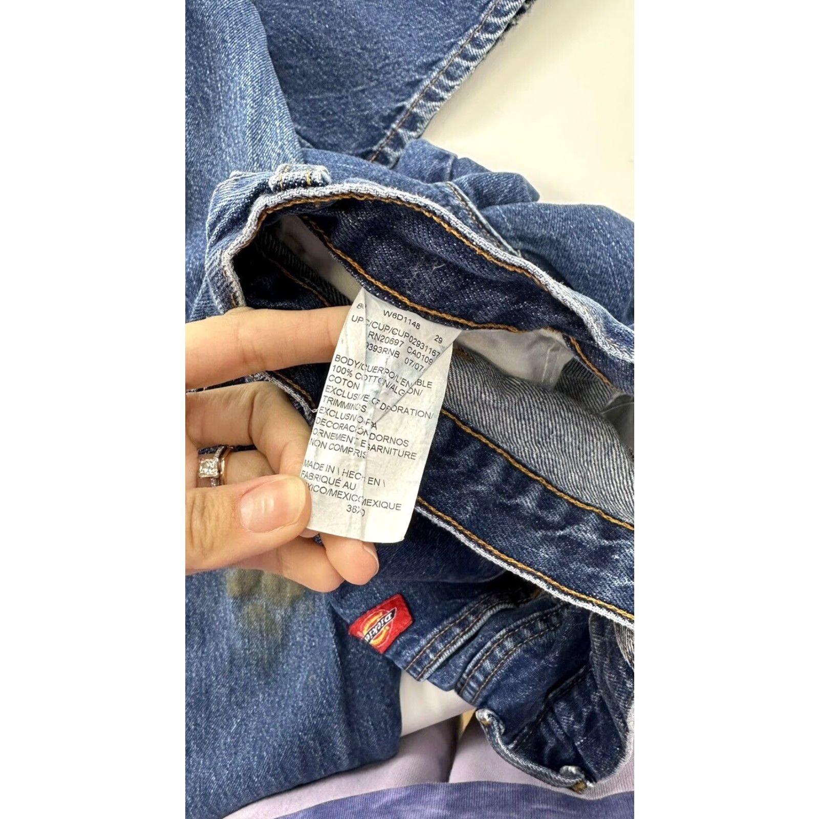 Dickies Dickies Jeans Men’s 33 Waist 29 Inseam Relaxed Straight Blue Denim Work Pants Carpenter Utility Jeans Mens Size US 33 - 7 Thumbnail