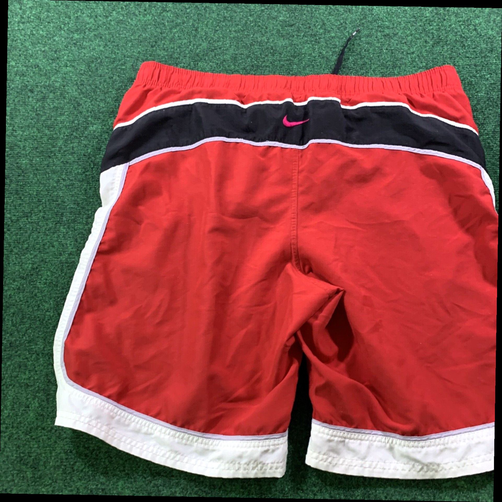Nike Nike Mens Pull On Swim Shorts Trunks Athletic Medium Black Red Trim Size US 33 - 6 Thumbnail