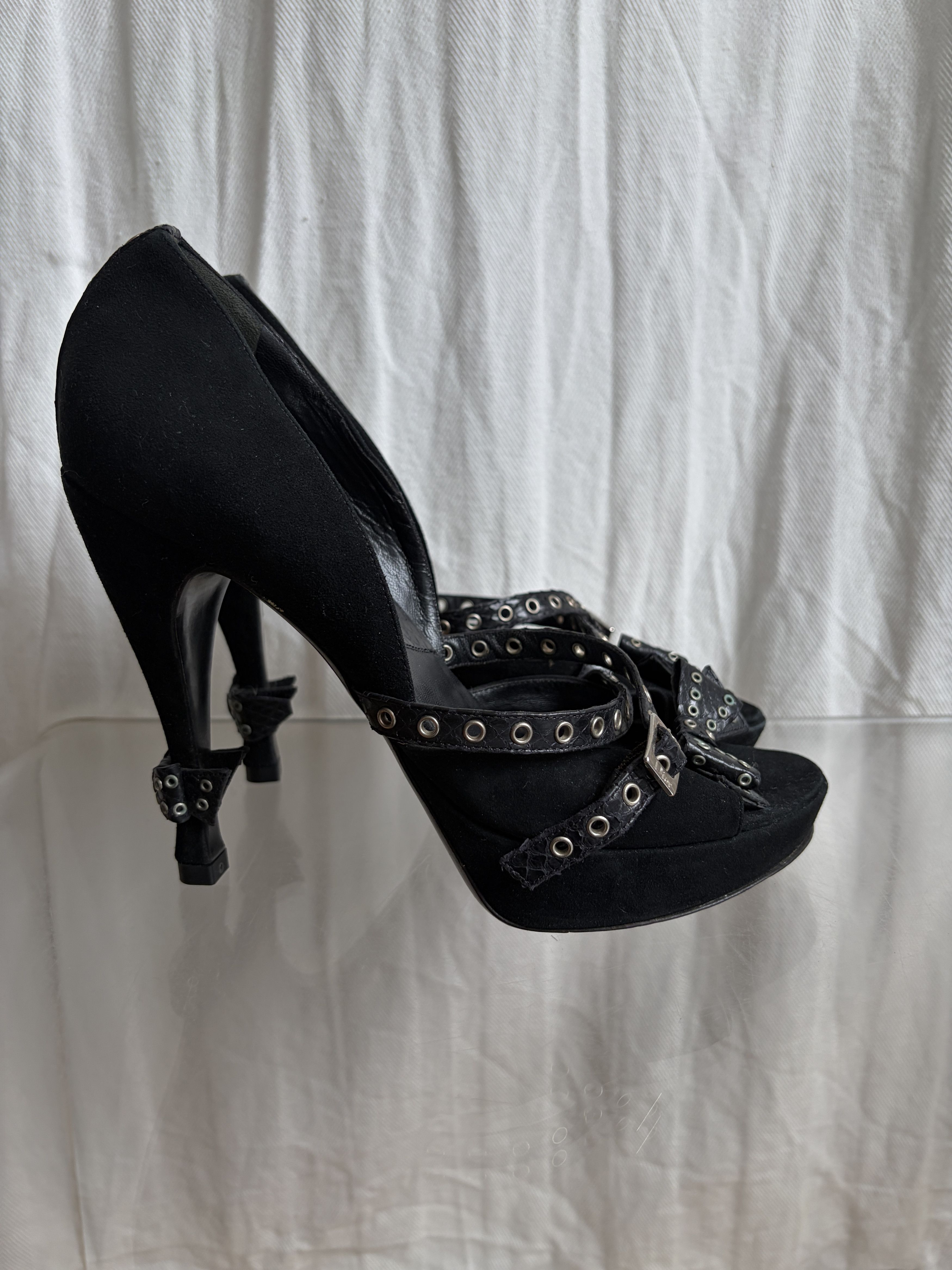 Dior AW03 by John Galliano Studded Bondage Heels Size US 10 / IT 40 - 8 Thumbnail