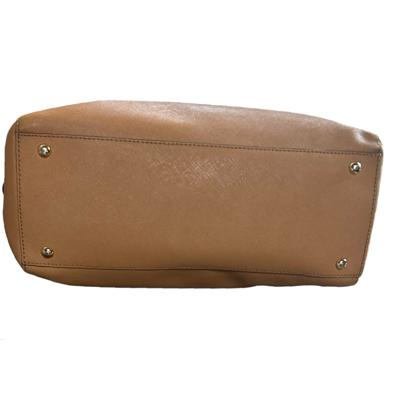Michael Kors Michael Kors Leather Satchel Bag Brown Saffiano Top Handle Dome Handbag Ladies Medium Brown Leather Satchel Bag Front Markings Inside Stains Size M / US 6-8 / IT 42-44 - 7 Thumbnail