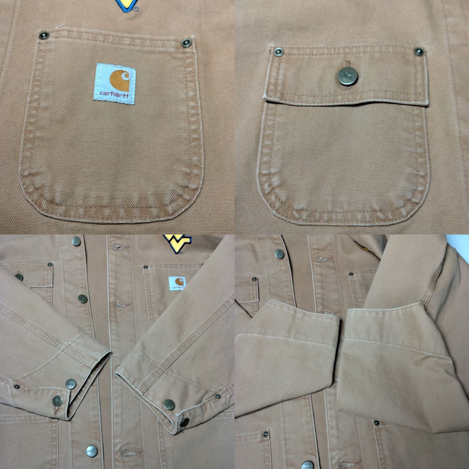 Carhartt VINTAGE Carhartt Chore Jacket WVU Mountaineers 2XL Brown Duck Canvas 101322 211 Work Size US XXL / EU 58 / 5 - 8 Thumbnail
